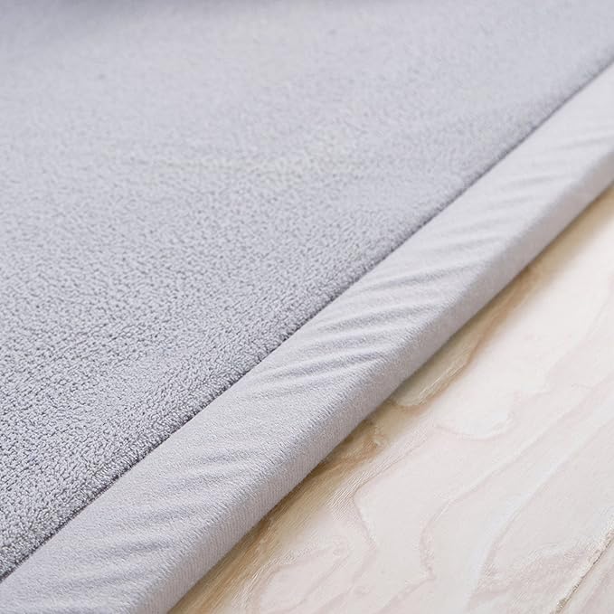 Loartee Coral Velvet Crawling Rug (6.0'x 6'8", Gray) for Toddler Children Play Area Rugs Yoga Mat Exercise Pads Carpet