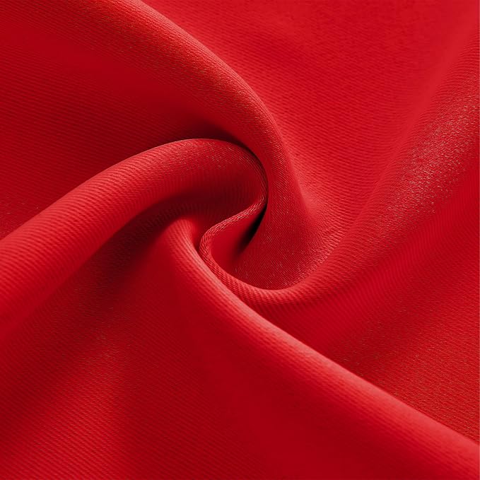 Joydeco Blackout Curtains 84 Inch Long for Bedroom, Thermal Insulated Black Out Curtains 2 Panels Set, Room Darkening Drapes for Living Room Window (W52 x L84 Inch, Red)