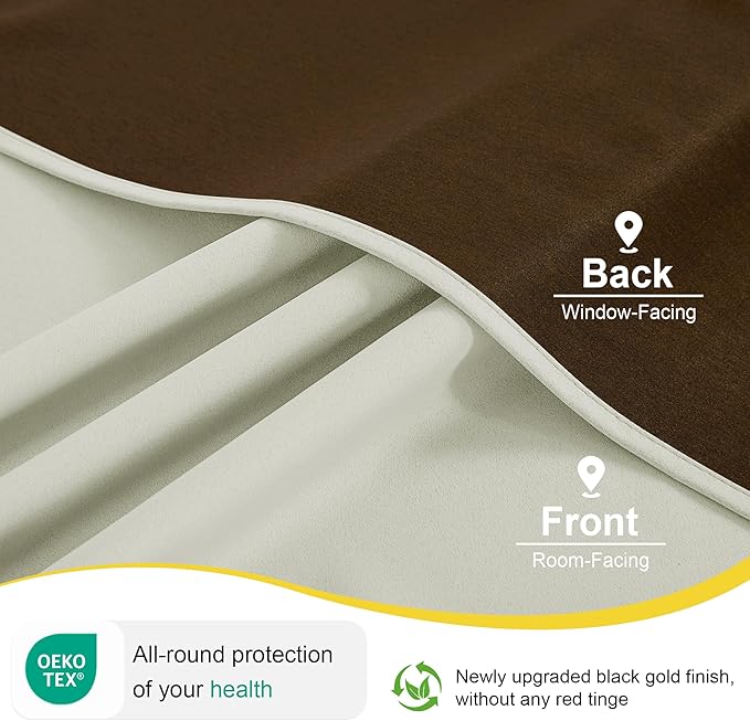 NICETOWN Farmhouse Blackout Curtains 84 Inch Length for Living Room, Grommet Thermal Insulated Window Treatment Drapes for Bedroom, Light Beige Plylux Curtains for Patio Glass Door, 1 Pair, 52 X 84