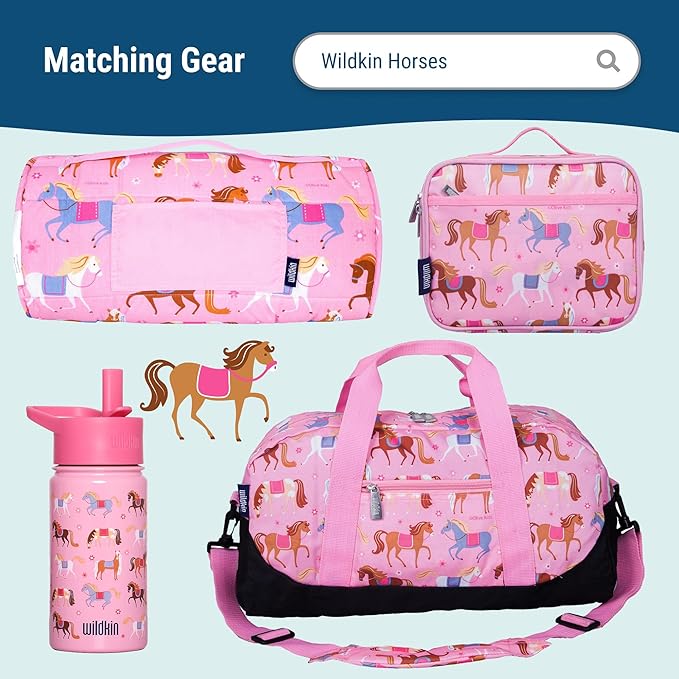Wildkin ECO rPET 15-inch Kids Backpack – Sustainable, Padded, Adjustable – Horses
