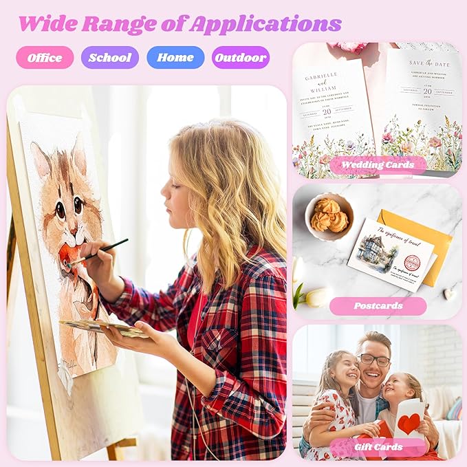 Watercolor Paper 9"x12", Christmas Gifts for Adults Teens Kids, Cold Press Water Color Paper, 140lb/300gsm Loose Art Drawing Paper for Acrylic Paints Markers Pencils Pens Oil Pastels Canvas Painting