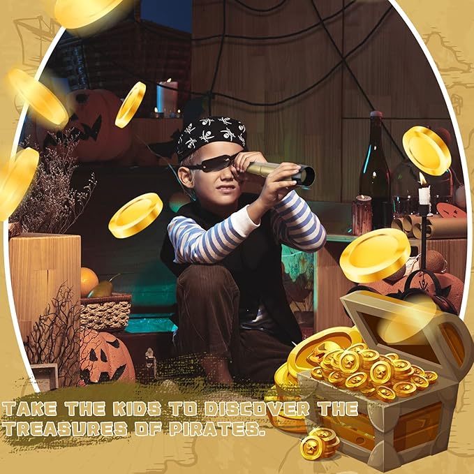 Deekin 100 Pcs Pirate Telescope for Kids Pirate Party Favors Accessories Telescope Toys Spyglass Mini Treasure Hunt for Boat Halloween Birthday Party Supplies