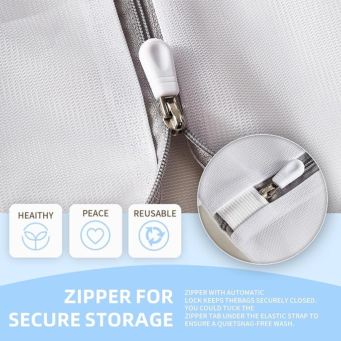 Mesh Laundry Bags, Mesh Wash Bags, Durable Mesh Structure with Strong Zipper, Suitable for Underwear, Delicate Clothes, Pants, Shoes, Socks Washing (Small Fine Mesh, Large 20 * 24in*4pcs)