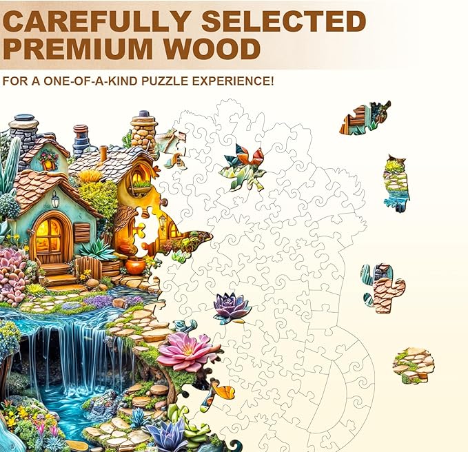 WOODBESTS Wooden Puzzles for Adults, Succulent Mug Wood Puzzles Adult(100 Pieces, S, 8.5 * 8.4in), Unique Shape Wooden Animal Jigsaw Puzzles, Birthday Gifts for Adults Family Game