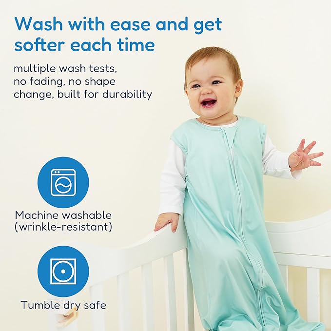 TotAha Sleep Sack 6-12-15 Months 3-Pack, Stretchy, Buttery Soft, Swaddle Transition Sleeping Bag, 2-Way Safe Zippers, Silky Comfort Baby Wearable Blanket for girl boy 0.5 TOG