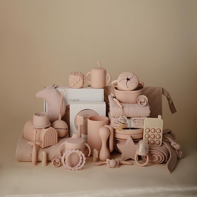 mushie Silicone Baby Fresh Fruit & Food Feeder Pacifier | 6 Months+ (Blush)