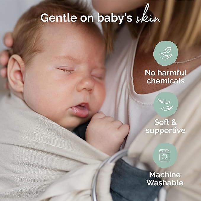 Boba Ring Sling - Newborn to Toddler Carrier, Lightweight & Breathable, Hip-Healthy, Front & Hip Carry, 8-35 lbs (Pampas)