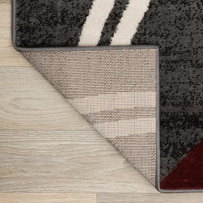 Rugshop Modern Wavy Circles Design Area Rug 12' x 15' Red