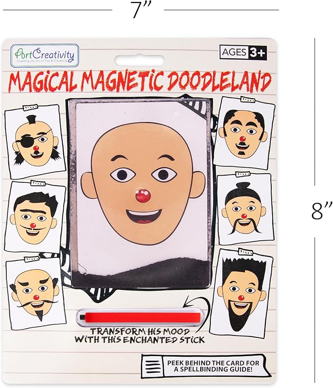 ArtCreativity Magnetic Drawing Face - 2 Pack - Travel Toys for Kids, Magnetic Toys Game, Magnet Drawing Doodle Board for Kids - Retro Toy, Vintage Toy, Travel Essentials Games for Ages 3+