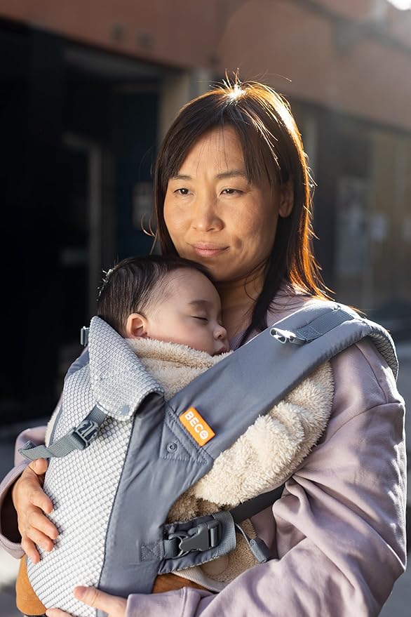 Beco Gemini Baby Carrier from Newborn to Toddler - Certified Ergonomic Newborn Baby Carrier for Infants and Children of 7-35 lbs - M Shape, Adjustable Seat, Breathable 3D Mesh (Cool Dark Grey)