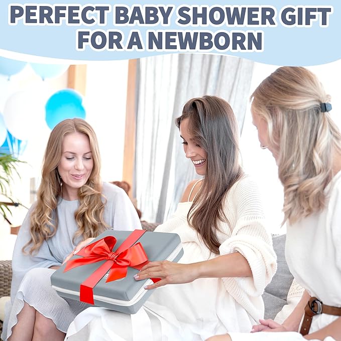 URMYWO Bath Kneeler and Elbow Rest Pad Set - 1.5" Thick Baby Bath Kneeler Pads with Toys Organizer, Anti-Slip Cozy Knee & Arm Support Bathtub Mat, Quick Dry Kneeling Pad for Baby Bath Time