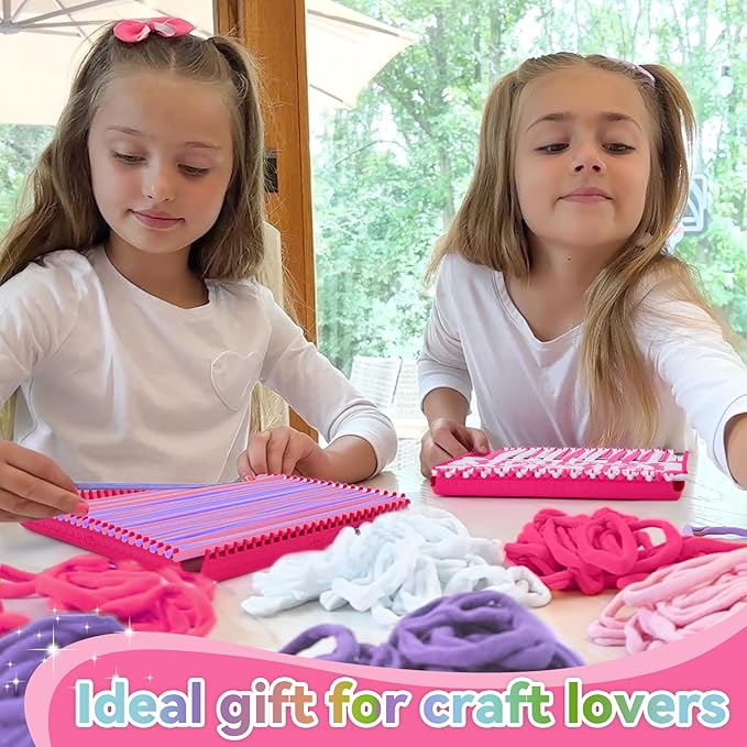 Pro 10 Inch Potholder Loom Kit for Kids & Beginners, Large Weaving Loom Crafts for Girls Age 6-12 Year Old & Adults, Gift Ideas for Birthday & Christmas, 112 Delicate Loops to Make 2 Pot Holders