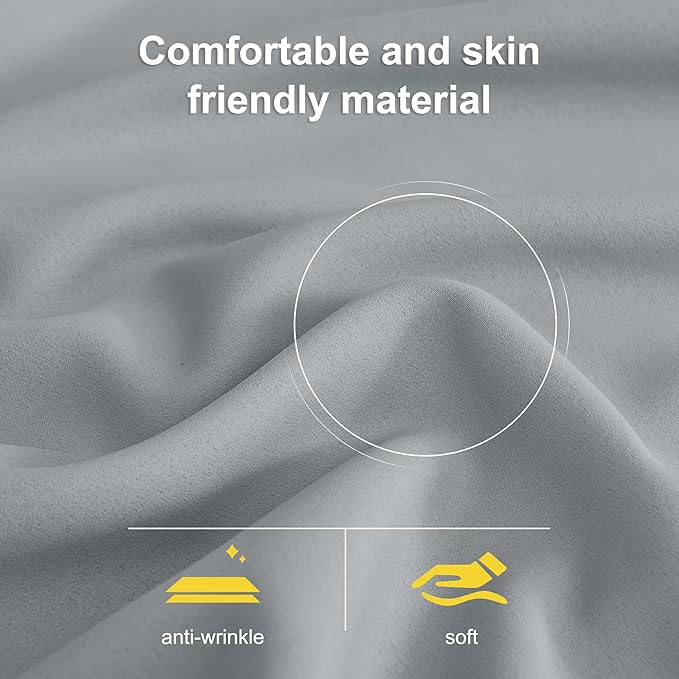 NICETOWN Grey Blackout Curtains for Bedroom 63 Inch Long - Grommet Thermal Insulated Plylux Curtains Light Block Room Darkening Window Drapes for Living Room, 2 Panels, 42 x 63 Inch, Dove Gray