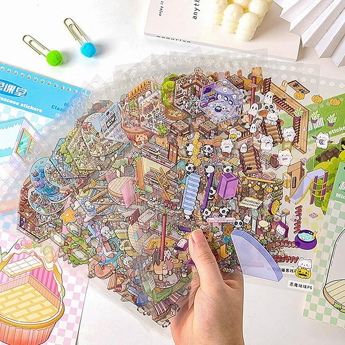 Sticker Book Activity, 20 Sets (1500+) DIY 3D Scene Stickers, Reusable Sticker Book, Mix and Match Creative Sets, Waterproof for All Surfaces, Ultimate Craft Supplies & Party Favors