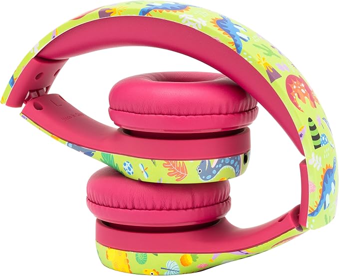 Snug Play+ Kids Headphones – Volume Limited 93dB for Safe Listening – Foldable, Durable Headphones for Toddlers, Boys & Girls – Tangle-Free Cord – Ideal for Travel, School, Tablets - Dinosaurs