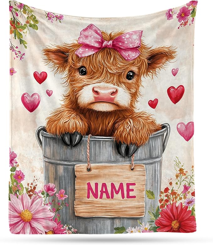 Ship Next Day, Personalized Baby Blanket – Printed in USA, Custom Baby Blanket for Boys & Girls, Baby Blanket with Name, Baby Shower, Easter, Christmas, Birthday Newborn & Toddler Gifts (Style 20)