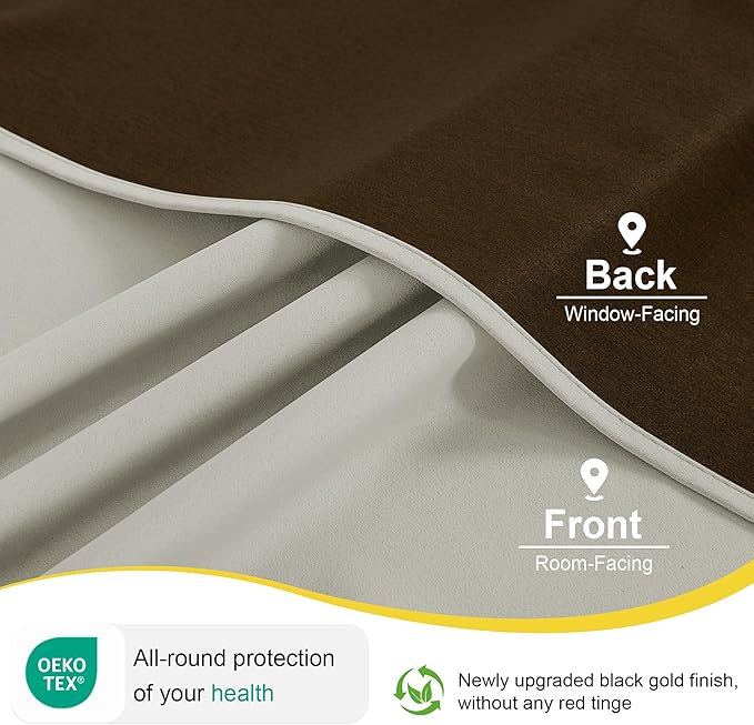 NICETOWN Plylux Blackout Curtains 95" Long for Office Dining Room, Thermal Insulated Sound Reducing Light Block Curtain Panels for Bedroom Modern Room Decorative (52" Wide, 2 Pieces, Sand)