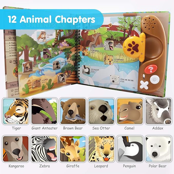 BEST LEARNING Book Reader Animal Kingdom - Educational Talking Sound Toy to Learn Animals with Quiz Games for Kids Ages 3 to 8 Years Old | Ideal 3-5 Boy or Girl Birthday Gift