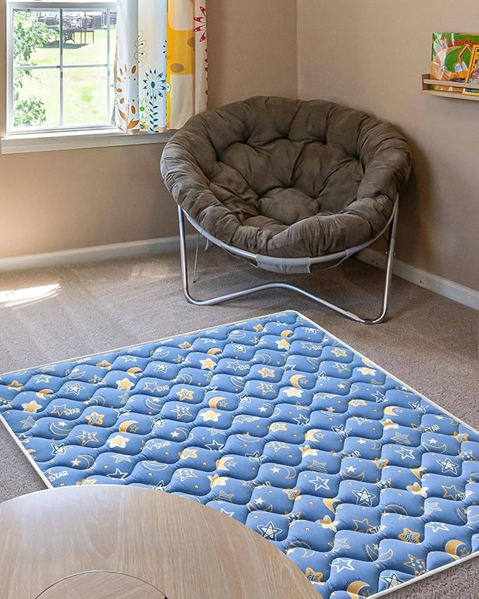 Odorless Premium Foam Baby Play Mat 36" x 36", Soft Microfiber Fabric Crawling Mat for Floor- Comfortable and Hypoallergenic, Non-Slip Cushioned Floor Playpen mat for Infants,Babies,Toddlers