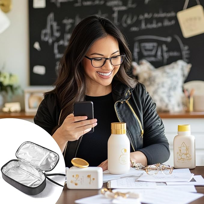 Insulated Breastmilk Cooler Bag with 2 Ice Packs - Breastmilk Cooler Organizer Bag for Daycare, Breastfeeding Mom Travel Outdoor