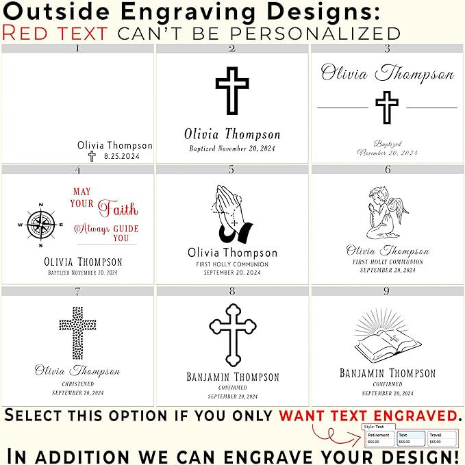 First Communion Personalized Gifts - Custom Engraved In Baptism Keepsake Box, Christening Storage Chest for Baby, Customized Baptism Gift for Girl, Personalized Confirmation Memory Box, 8x6x4 in