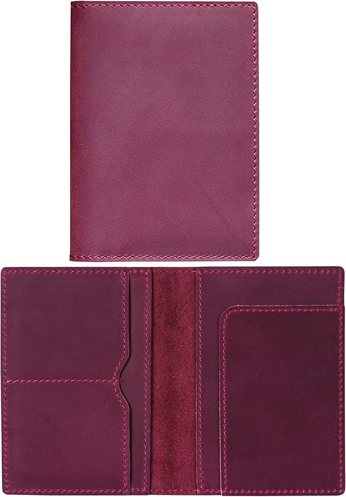 HIFA Leather Passport Holder, Handmade Passport Cover with Card and Ticket Slot - Genuine Leather, Elegant Design, Easy Access - Passport Case, Passport Wallet, Passport Holder