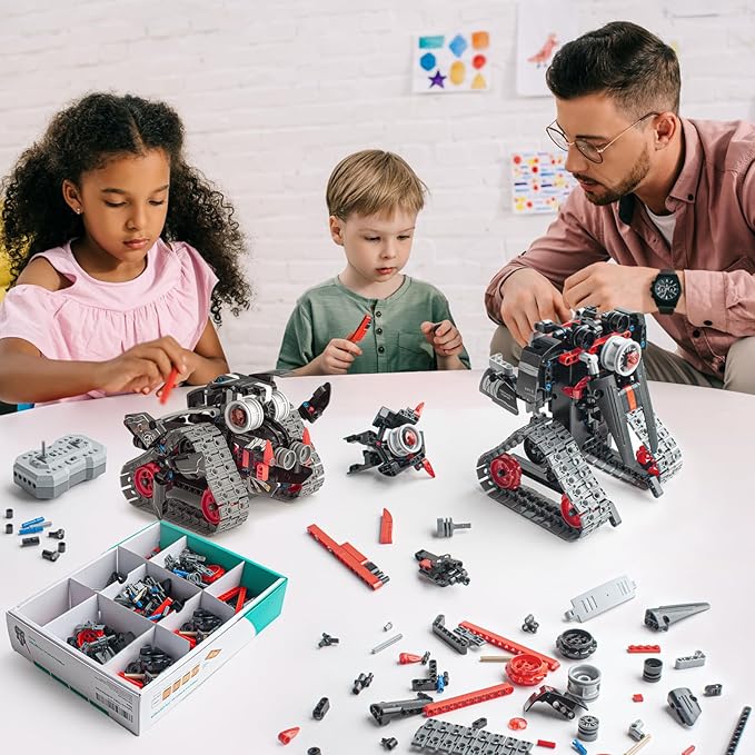 5 in 1 STEM RC Robot Building Kit, APP & Remote Control Samurai/Ninja Blocks 419 Pcs, Erector Set RC Toy for Kids, DIY Build Science Educational Gift for Age 6 7 8 9 10 11 12+ Boys & Girls