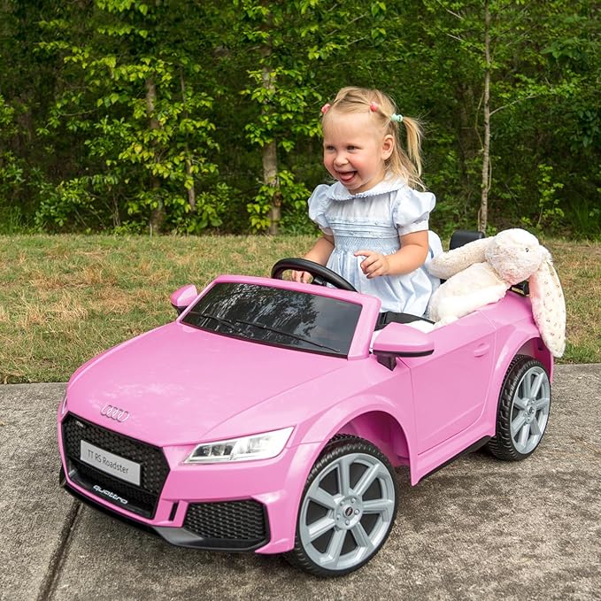 Electric Ride on Car for Kids, Licensed Audi 12V 7Ah Kids Ride-on Toy for Toddlers 3-5 Year Old Girls with Remote, Bluetooth - Pink