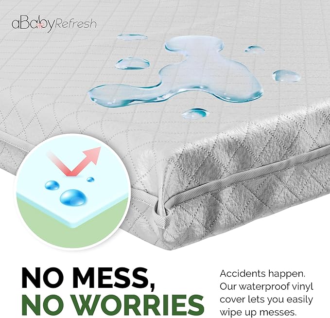 Cradle Baby Mattress and Bassinet Mattress 15x30 – 2-Inch Firm Foam Baby Bed with Waterproof Vinyl Cover – Non-Toxic Hypoallergenic Cushion Pad Replacement for Infant Bed (Multiple Standard Sizes)