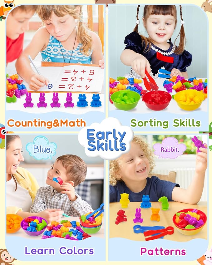 Yetonamr Counting Dinosaurs Montessori Toys for 3 4 5 Years Old Boys Girls, Toddler Preschool Learning Activities Toy for Kids Ages 3-5, 4-8, Birthday Gifts Sensory Toys