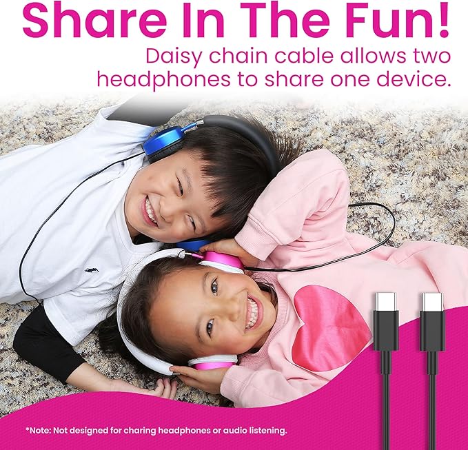 Puro Sound Labs PuroQuiet Plus Noise Cancelling Headphones for Kids, Bluetooth Kids On Ear Headphones with Mic, Lightweight On-Ear Design, Studio-Grade Sound (Pink)