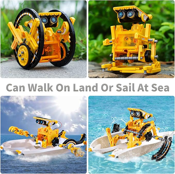 Lucky Doug 12-in-1 STEM Solar Robot Kit Toys Gifts for 8 9 10 11 12 13 Year Old Kids Boys Girls, Robot Building Education Science STEM Project Toys Kit Gifts for Kids Boys, Solar Powered by The Sun