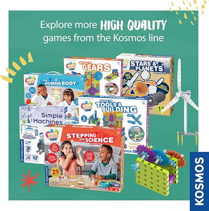 Thames & Kosmos Kids First: Intro to Tools & Building STEM Experiment Kit for Ages 3+ | Build 6 Models, Learn Basic Mechanical Engineering Principles | Make Your Own Workbench with Durable Parts