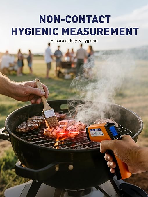SMART JERRY - Infrared Thermometer Gun | Non-Contact Digital Temperature Gun with -58°F to 788°F Range for Cooking, HVAC | Industrial & Home Use | Instant-Read with Backlit Display