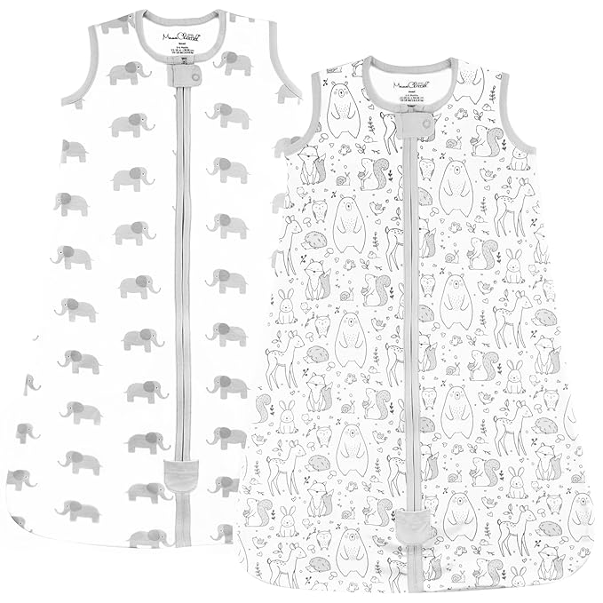 Mama Cheetah Baby Sleep Sack 0.5 TOG, Organic Cotton Baby Wearable Blanket with Two-Way Zipper, Swaddle Transition Baby Sleeping Bag for Newborn Infant Toddler Boy Girl, 0-3 Months