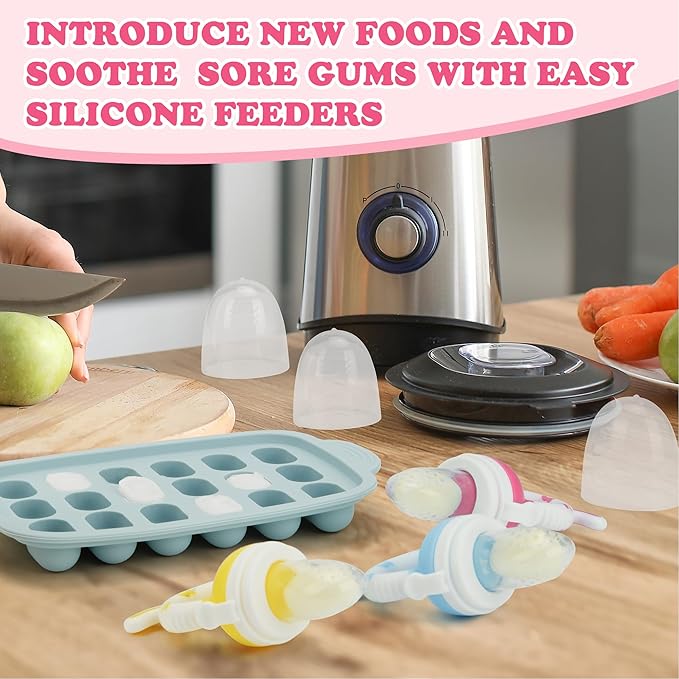 WAJIAYON Easter Bunny Baby Fruit Feeder/Food Feeder Pacifier - Infant Teething Feeders | Silicone Teether Feeder Baby | Food Pacifier for Babies Easter Gifts for Boys and Girls - Rabbit