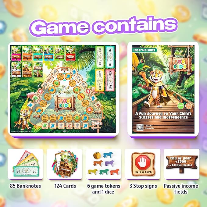 BeFree for KIDS – Fun Money & Financial Literacy Board Game | Teach Kids Smart Money Skills, Investing & Saving | Educational Strategy Game for Ages 7+ | Great for Family Game Night & Cash Flow Learn!