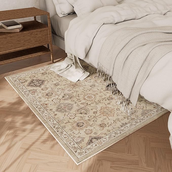 Machine Washable Boho Rugs for Entryway: Door Mat Indoor Entrance 2x3 Small Throw Rug Stain Resistant Non-Slip Low Pile Soft Carpet for Kitchen Front Door Indoor Entrance Entry Bedroom