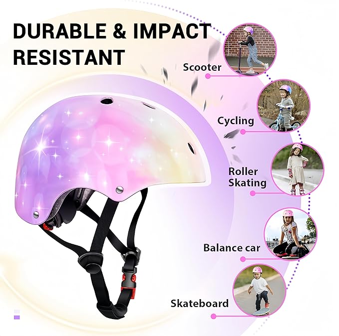 Kids Helmet for 2-3-5-8-14 Ages Girls and Boys, Ventilation and Impact Resistance Toddler Helmet for Multi-Sport Bicycle Scooter Inline Roller Skate and Skateboarding