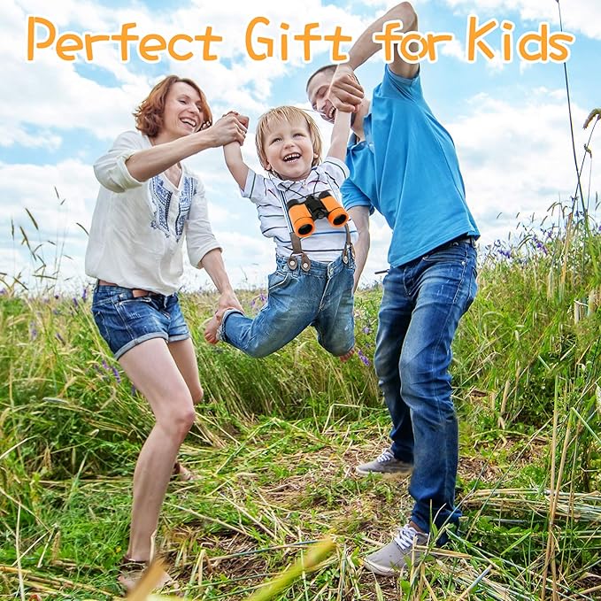 Scotamalone Kids Binoculars Shock Proof Toy Binoculars Set for Age 3-12 Years Old Boys Girls Bird Watching Educational Learning Hunting Hiking Birthday Presents