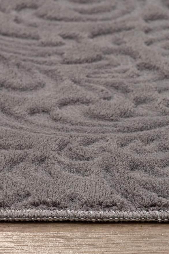 Non-Slip Washable 5x7 Area Rugs for Living Room Bedroom, Ultra Soft Bedside Rug, Indoor Floor Carpet for Kids Girls and Boys, Dorms, Nursery Rooms, Non-Skid Area Rug, Flower Grey, 5' x 7'