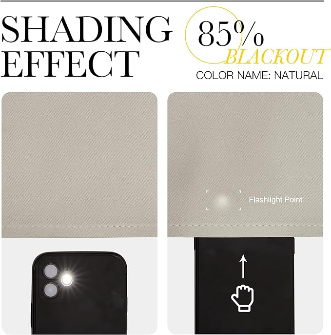 NICETOWN Room Darkening Slding Glass Curtain Panels - Window Treatment Thermal Insulated Grommet Light Blocking Drapes for Bedroom/Home Office (2 Panels, 80 by 84, Natural)