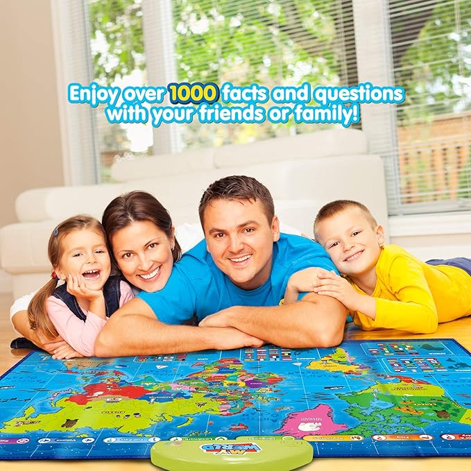 BEST LEARNING i-Poster My World Interactive Map - Educational Talking Toy for Kids of Ages 5 to 12 Years Old