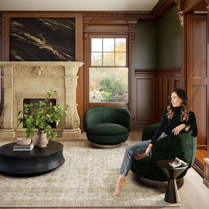 Machine Washable Rugs for Living Room: 8x10 Area Rugs for Bedroom Boho Vintage Rugs Stain Resistant Non Slip Low Pile Soft Lightweight Carpet for Kitchen Dining Room Farmhouse Nursery Kids Room