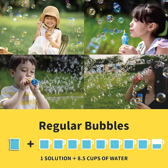 Uncle Bubble Concentrated Bubble Solution (up to 6L/1.6 Gallons) Regular Bubbles for Bubble Machine, Bubble Gun, Bubble Wands, Bubble Mower, Bubble Juice Refills. Make 3L/0.8 Gallons for Giant Bubble