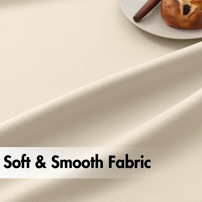 ANRODUO Back Tab Blackout Curtains for Bedroom Living Room, Rod Pocket Pinch Pleated Thermal Insulated Room Darkening Curtains 96 Inches Long 2 Panels, Cream Beige, 52 x 96 Inch