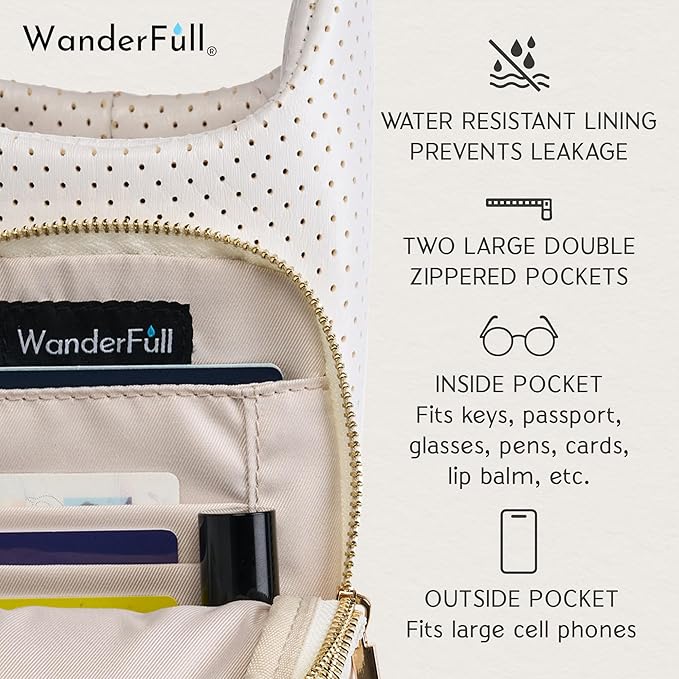 WanderFull® Original HydroBag® Collection, Water Bottle Holder w/Strap & Phone Pocket, Hands-Free Crossbody Water Bottle Bag