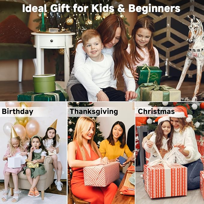 Digital Camera, 44MP 4K Auto Focus Point and Shoot Kids Video Camera with 64GB SD Card 2 Batteries 16X Digital Zoom Compact Portable Small Camera Gifts for Teens Kids Boys Girls(White)