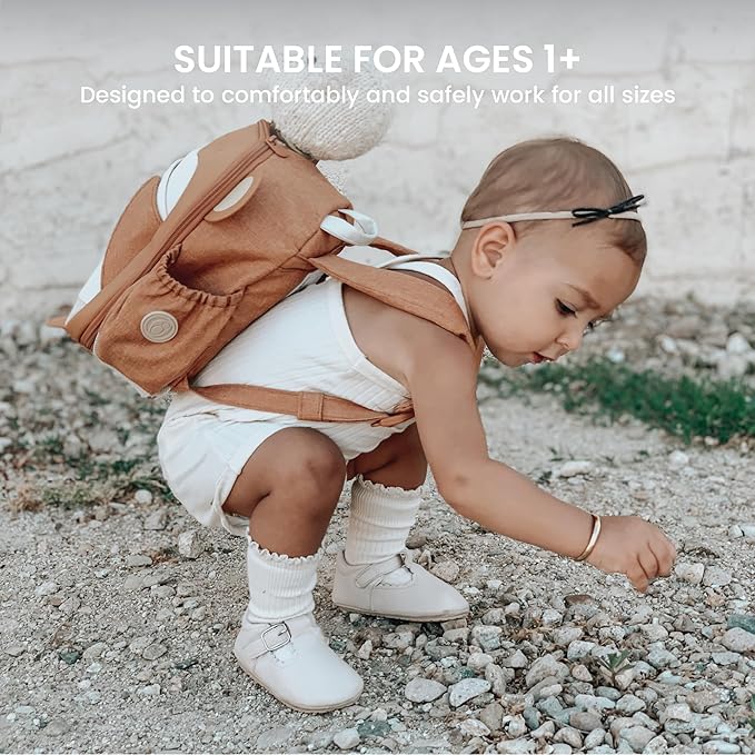 Toddler Harness Backpack Leash - Baby Walking Harness & Anti-Lost Wrist Tether - Kids Backpack 5 Storage Pockets and 2 Adjustable Child Leashes for Kids 1, 2,3,4,5,6,7 Years Old - Ultra-Soft - Monkey