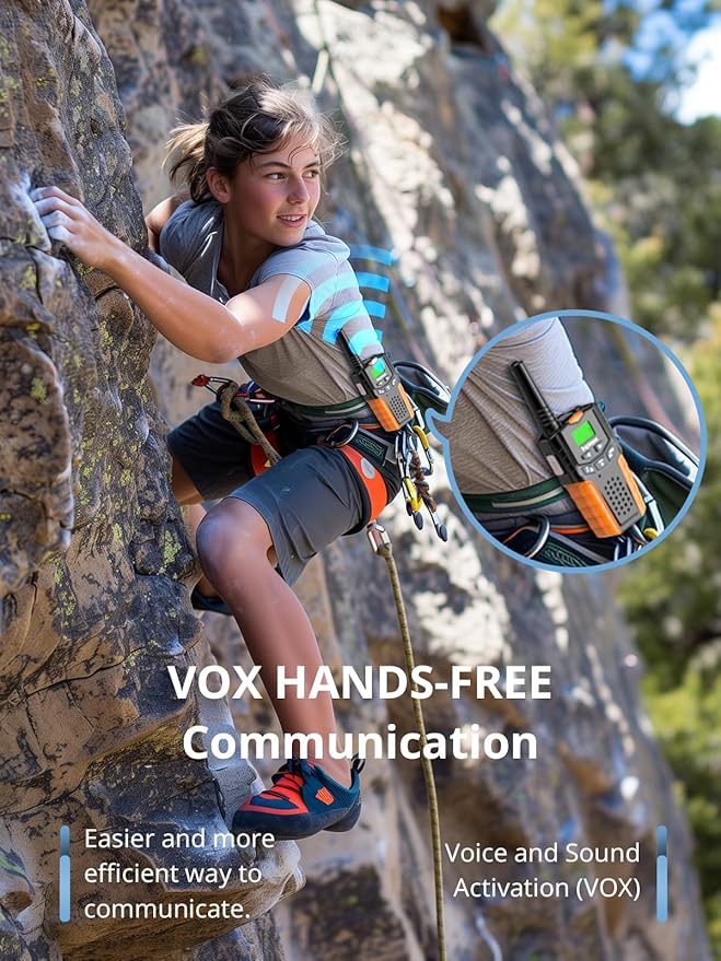 Walkie Talkies for Kids Rechargeable,Toys for Boys and Girls Ages 3-12, 2 Pack Long Range 2-Way Radios, Birthday Gifts,Christmas Stockings, Outdoor Play, Family Games, Hiking Camping Gear